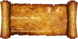 Manheim Abod névjegykártya